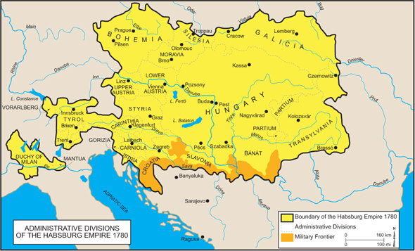 Administrative Divisions of the Habsburg Empire (1780)